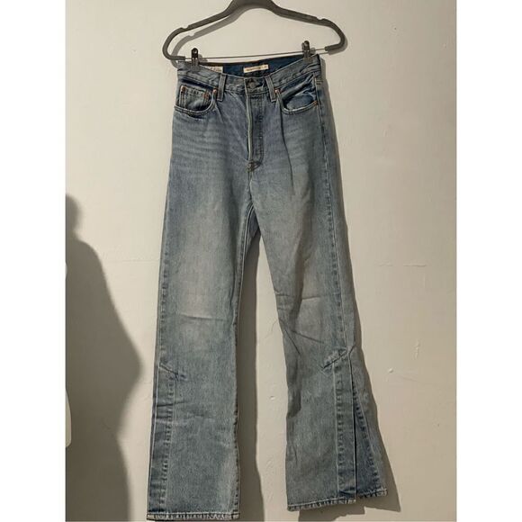 Levis Ribcage split flare womens jeans 27 faded blue - Picture 2 of 14
